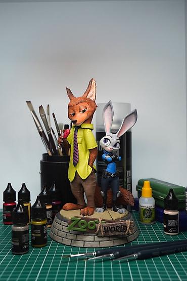 Статуэтки: Фигурка Zootopia (Ник и Джуди) 3D печать, ручная покраска — 1