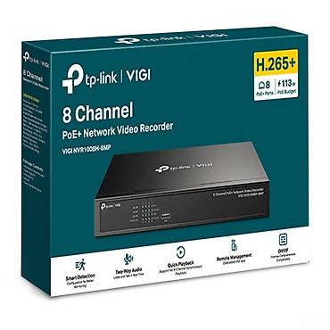 diktafon satışı: TP-Link VIGI NVR1008H-8MP 8 Channel PoE+ Network Video Recorder Bütün — 1