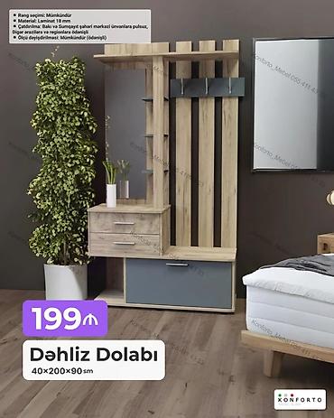 Mebel: Dəhliz dolabı – 40×200×90 sm - Material: 18 mm laminat - Rəng seçimi — 1