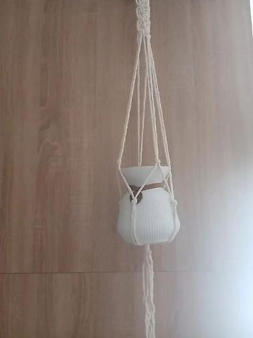 Вешалки: Makrame asma güldan tutacağı – əl işi bitki asqısı - Material: qalın — 8