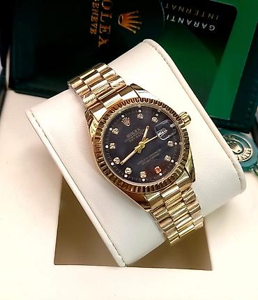 Aksesuarlar: Rolex Datejust üslubunda lüks qol saatları - Korpus və qolbaq: qızılı — 4