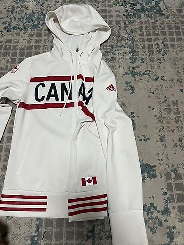 nike tech flees: Толстовка с капюшоном Adidas Team Canada оригинал - Цвет: белый с — 2