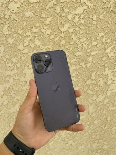 купить бу айфон 16 про макс: IPhone 14 Pro Max, Колдонулган, 256 ГБ, Deep Purple, Каптама, 80 %