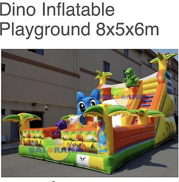 dino: Dino Şişmə Uşaq Meydançası – 8 x 5 x 6 m - Tematik dizayn: rəngarəng — 1