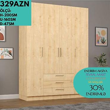 bez dolab: Yeni, 4 qapılı, Siyirməli, Ağ, Açılan, Düz dolab — 4