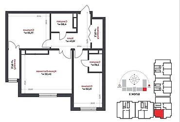 абдурахманова: 2 комнаты, 82 м², Технопарк Элитка, 7 этаж, ПСО (под самоотделку) — 2