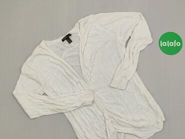 Sweter rozpinany, S (EU 36), wzór - Jednolity kolor, kolor - Biały, Mango