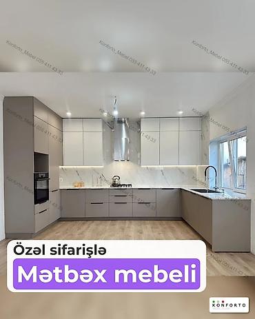 Sifarişlə mətbəx dəsti, Özü çəkən petlələr, MDF lalafo.az -da Sifarişlə mətbəx dəsti, Özü çəkən petlələr, MDF