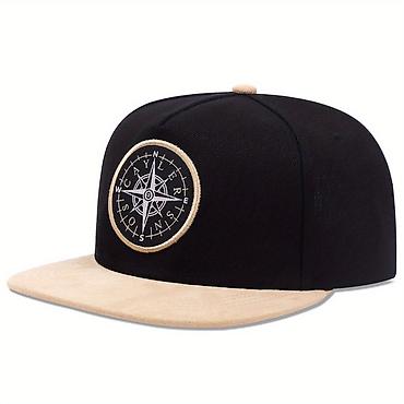 kepka: Qara/bej snapback papaq - Rəng: qara gövdə, bej düz kənar və üst — 1