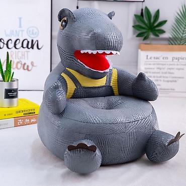 trail patike: Foteljica za bebe Dino Grey – plišana dečija foteljica Mekana i — 1