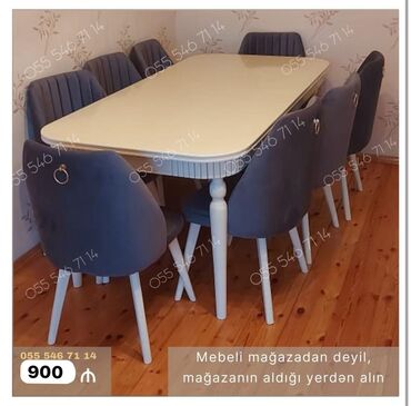 Uşaq və gənc otağı üçün dəstlər: Qonaq otağı üçün, Yeni, 8 stul