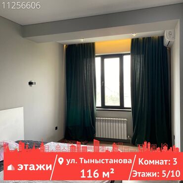 продаю комната гостиный тип: 3 комнаты, 116 м², Индивидуалка, 5 этаж