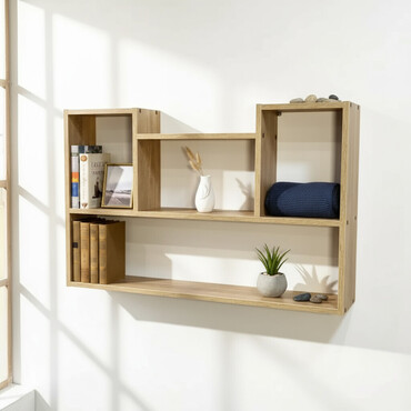 полка на панел: Полка навесная P011 (Дуб Амберг Натуральный) Большая и стильная