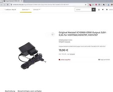 Adapteri i punjači za laptop: Originalni mrežni adapter ICY0 - Izlaz: 9,6 V DC, 0,3 A (300 mA) - — 2