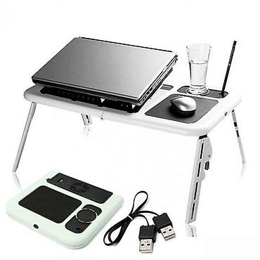 mini masina za sudove: E-TABLE STO ZA LAPTOP SA DVA KULERA | Višenamenski sklopivi stočic — 4