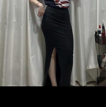 dini geyim: Qadınlar üçün qara uzun ətək Noisy May - Model: dar kəsimli, yüksək — 1