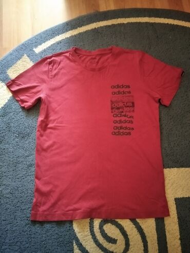 napred pozadi majice: Short sleeves T-shirt, M (EU 50), Adidas, color - Red, Cotton