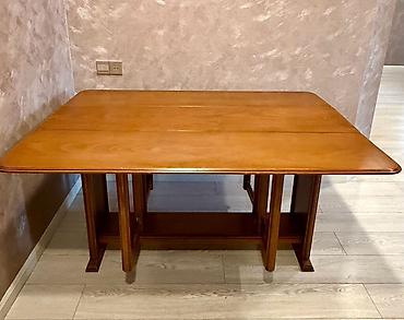 fistiq agaci: Açılıb-bağlanan kəpənək masa
-Material: təmiz fıstıq ağacı
-6 nəfərlik — 2