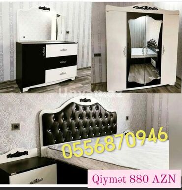 Yataq otağı dəstləri: İkinəfərlik çarpayı, Dolab, Termo, 2 tumba, Azərbaycan, Yeni — 24