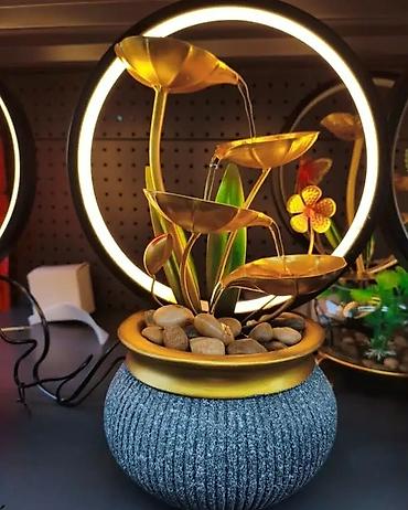 bacac diska statua: Dekorativna sobna fontana sa LED prstenom - Materijal: kombinacija — 1
