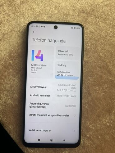 Redmi Note 9 Pro, 128 GB, Qırıq