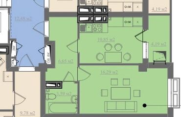 купить квартиру в тунгуче: 1 комната, 42 м², Элитка, 10 этаж, ПСО (под самоотделку)