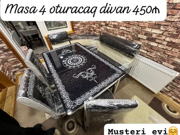 Masa və oturacaq dəstləri: Mətbəx üçün, Yeni, Açılan, Dördbucaq masa, 4 stul