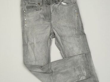 brązowe jeansy: Spodnie jeansowe, Cherokee, 5-6 lat, 116, stan - Dobry