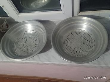 Alüminium süzgəc tepsiləri (2 ədəd) - Material: yüngül və paslanmayan