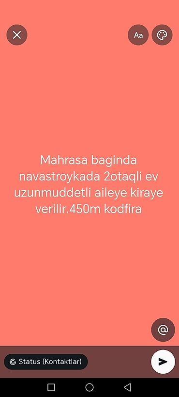 quba kirayə ev: Məhrəsə bağında, “navastroýka”da 2 otaqlı ev uzunmüddətli ailəyə — 1