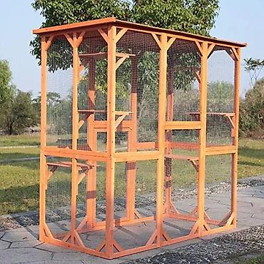 quş damı: Açıq hava üçün taxta quşxana/voli­yer - Material: möhkəm təbii ağac — 7