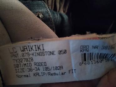 walkmax patike: Muske farmerke LC Waikiki,dimenzije:sirina struka 46,sirina zadnjica — 4