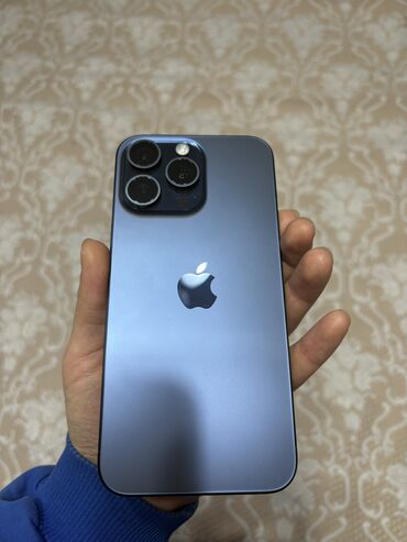 айфон 8 про макс: IPhone 15 Pro Max, Колдонулган, 1 ТБ, Blue Titanium, Коргоочу айнек, Кабель, 99 %