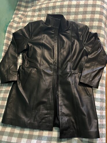 куртка черный: Кожаная куртка, 6XL (EU 52)
