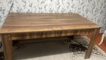faskali laminat: Ağac naxışlı çoxməqsədli masa - Material: laminat/LDSP taxta — 1