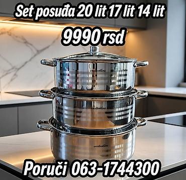 aeg pec: Set posuda Excellentline – tri nerđajuće šerpe velikog kapaciteta za — 1