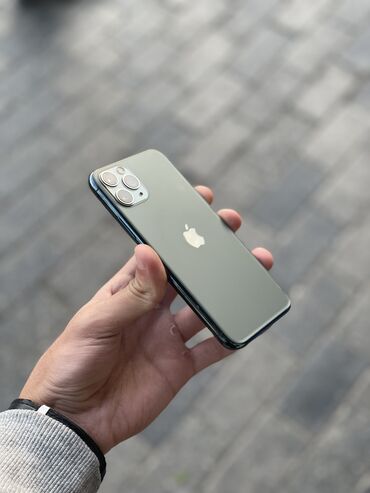 iphone телефон: IPhone 11 Pro, 256 ГБ, Matte Midnight Green, Беспроводная зарядка, Face ID