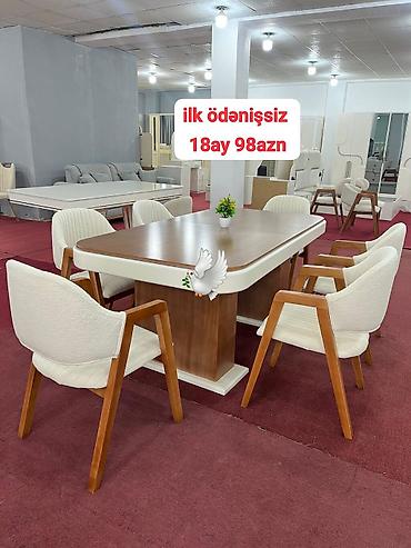 ay: Qonaq otağı üçün, Yeni, Açılmayan, Dördbucaq masa, 6 stul — 1