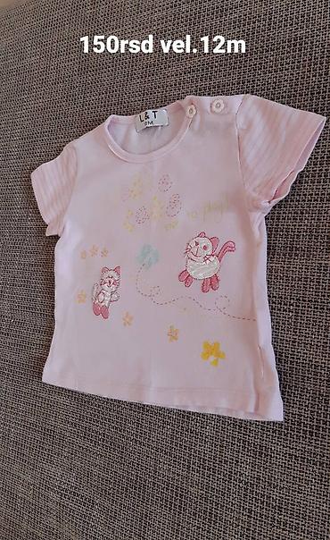 patike dior: Dečija roze majica kratkih rukava marke L&T, veličine 12 meseci — 1