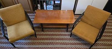 Stilske garniture: Vintage dnevni set – mid century 1960 vitrina sa kredencem, klub sto i — 14