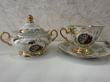 sous: Çay dəsti, rəng - Ağ, Farfor, Çexiya — 2