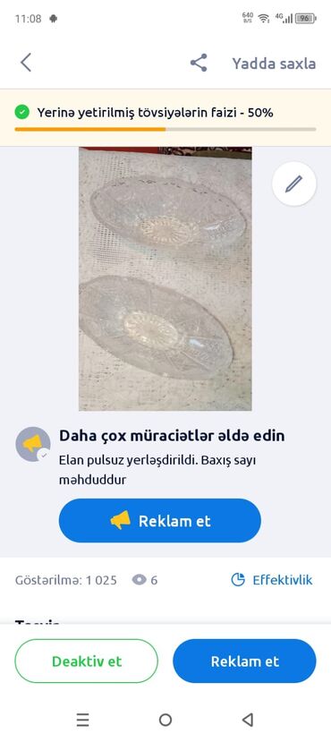 gülab qabi: Şüşə salat/şirniyyat qabları dəsti - 2 ədəd oval formalı qab - Şəffaf