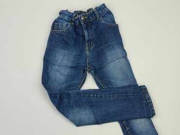 Jeansowe: Spodnie jeansowe, F&F, 10 lat, 140, stan - Dobry