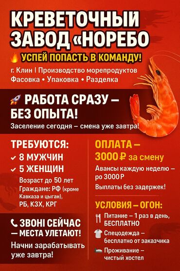 малчы керек токмок: 🦐 НОРЕБО 🦐 Деңиз азыктарын өндүрүү — г. Клин 🍤🍤🍤 📦 Функционал