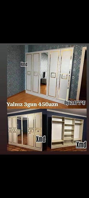 ekran sekilleri 3d: Məhsul: 5 qapılı paltar şkafı (güzgülü) Ölçü: 2.40 × 2.00 × 47 sm — 1