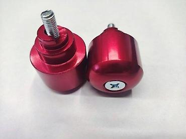 rucice za motor: Aluminijumski završeci za ručke motocikla – crveni - Materijal: CNC — 1