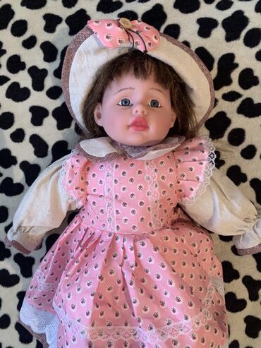 Игрушки: Фарфоровая кукла в винтажном стиле. - Материал: фарфоровая голова и — 5