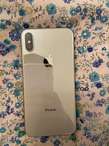 Apple iPhone: IPhone X, Б/у, 256 ГБ, Серебристый, Чехол, 100 % — 1