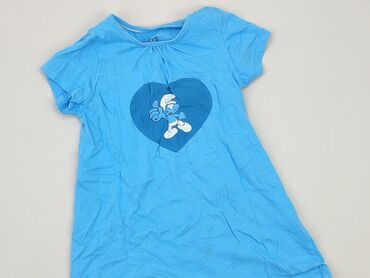 biala lniana koszula: T-shirt, 5-6 years, 110-116 cm, condition - Good