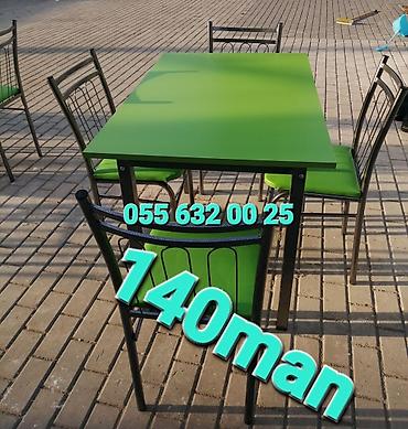 Bağ, çöl mebeli: Yeni, Kvadrat masa, Açılmayan, Stullar ilə, Metal, Azərbaycan — 3